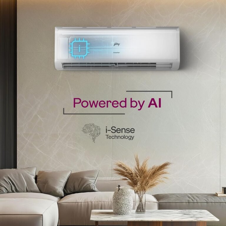 Godrej 1.5 Ton 3 Star, 5 Years Comprehensive Warranty, AI Powered, 5-In-1 Convertible Cooling, Inverter Split AC (Copper, 2025 Model, Heavy duty cooling at 52 °C, AC1.5T EI...