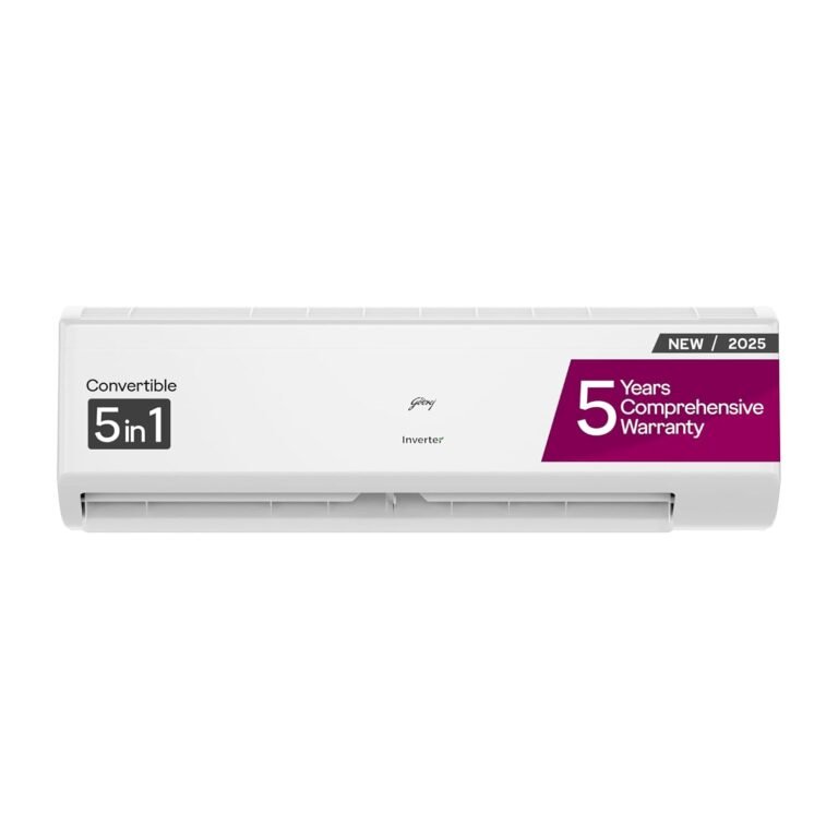 Godrej 1.5 Ton 5 Star, 5 Years Comprehensive Warranty, AI powered, 5-In-1 Convertible Cooling Inverter Split AC (Copper, 2025 Model, Heavy Duty Cooling at 52 °C, AC 1.5T EI...