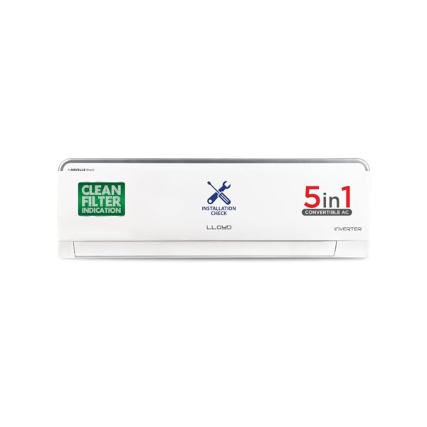 Lloyd 0.8 Ton 3 Star Inverter Split AC (5 in 1 Convertible, 100% Copper, Anti-Viral + PM 2.5 Filter, White with Silver Deco Strip, GLS09I3FOSEV)