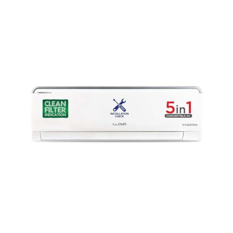 Lloyd 0.8 Ton 3 Star Inverter Split AC (6 in 1 Convertible, 100% Copper, Anti-Viral + PM 2.5 Filter, White with Silver Deco Strip, GLS09I3FOASR)